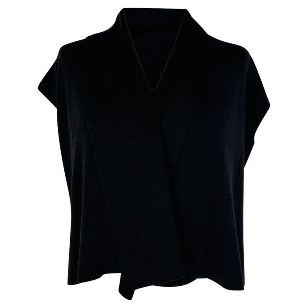 Marni Short Sleeve Sweater in Black Wool